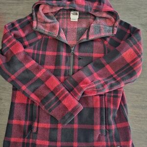 The North Face Red and Black Plaid Women's Top